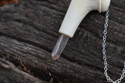 Whitetail Fawn Humerus Pendulum with Ouroboros Ring