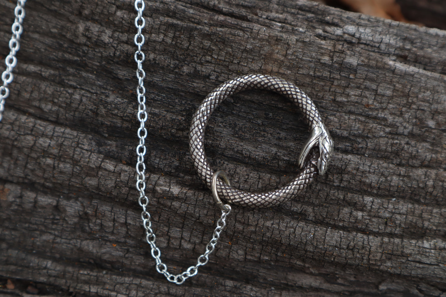 Whitetail Fawn Tibia Pendulum with Ouroboros Ring