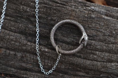Whitetail Fawn Tibia Pendulum with Ouroboros Ring