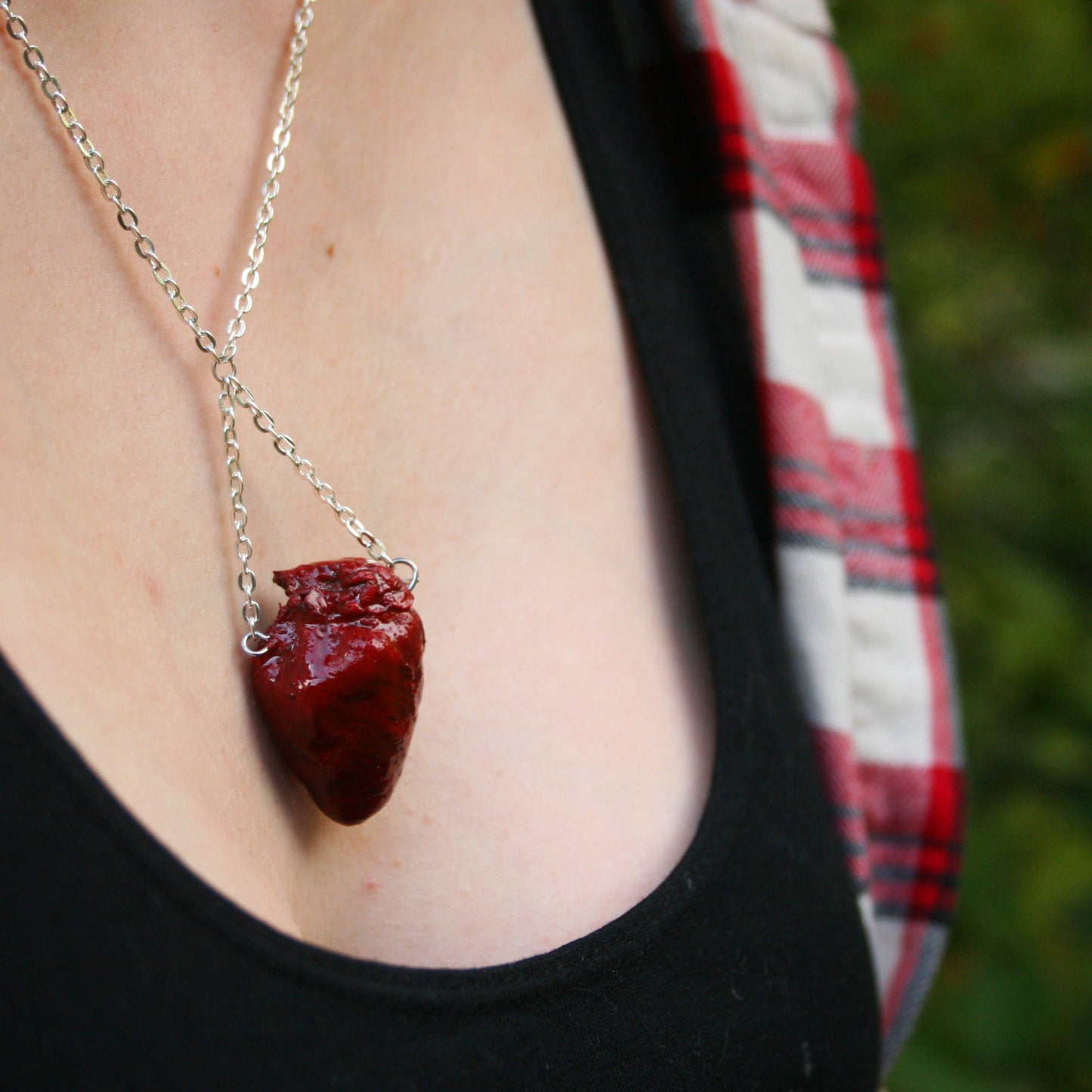Chicken Heart Necklace and Earring Set