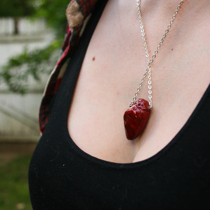 Chicken Heart Necklace and Earring Set