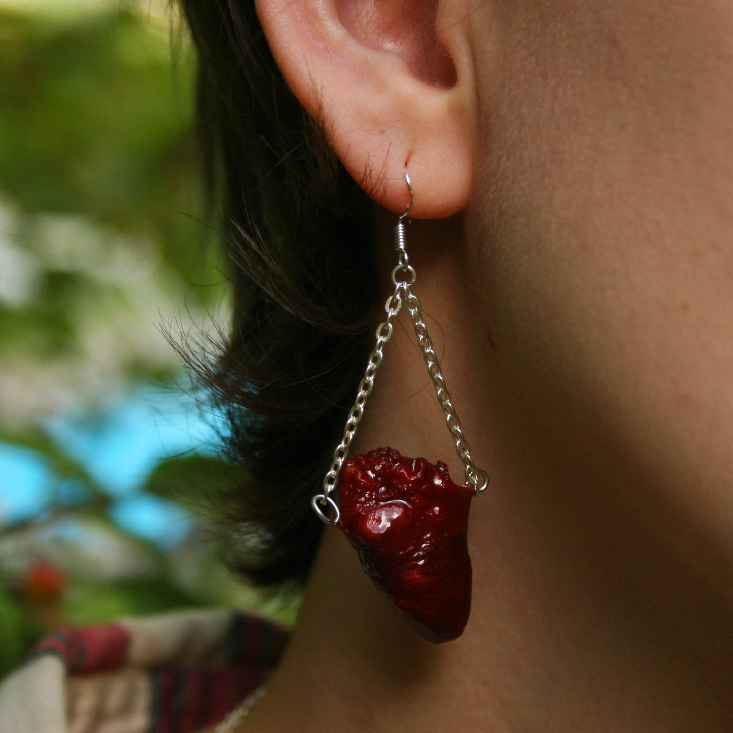 Chicken Heart Necklace and Earring Set