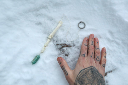 Mountain Lion Toe Pendulum with a Amazonite Point