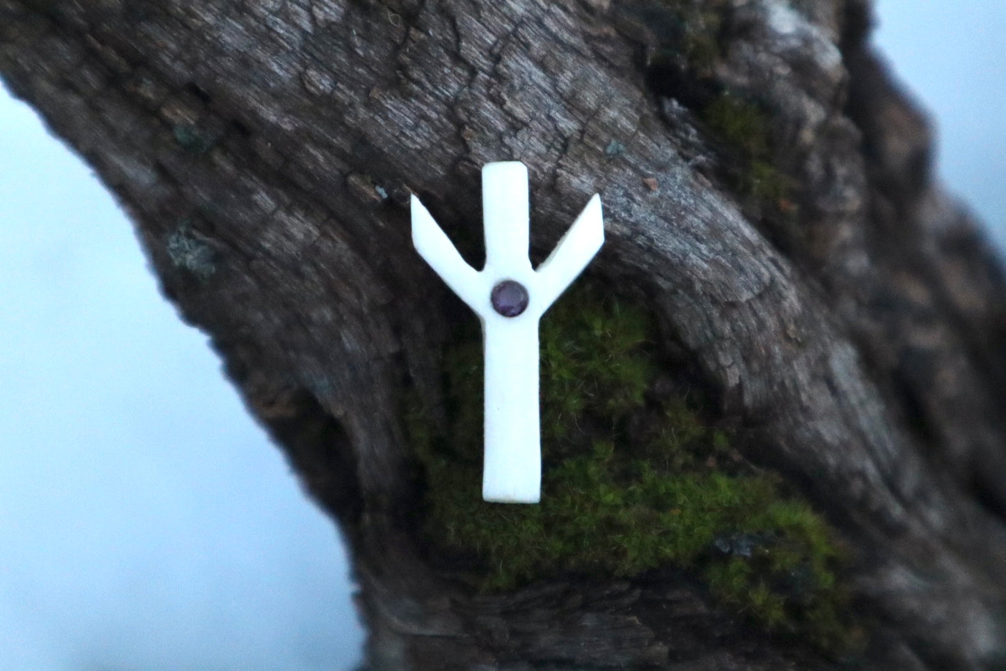 Algiz Wolf Bone Talisman