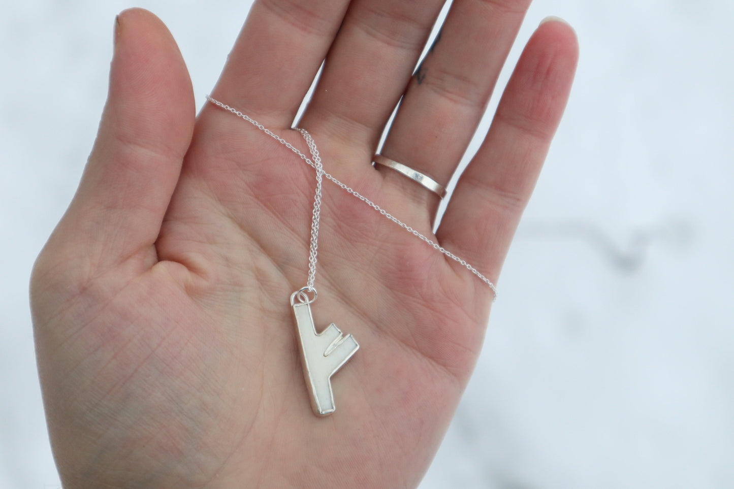 Reserved for Skye - Fehu Wolf Bone and Silver Talisman Pre-order