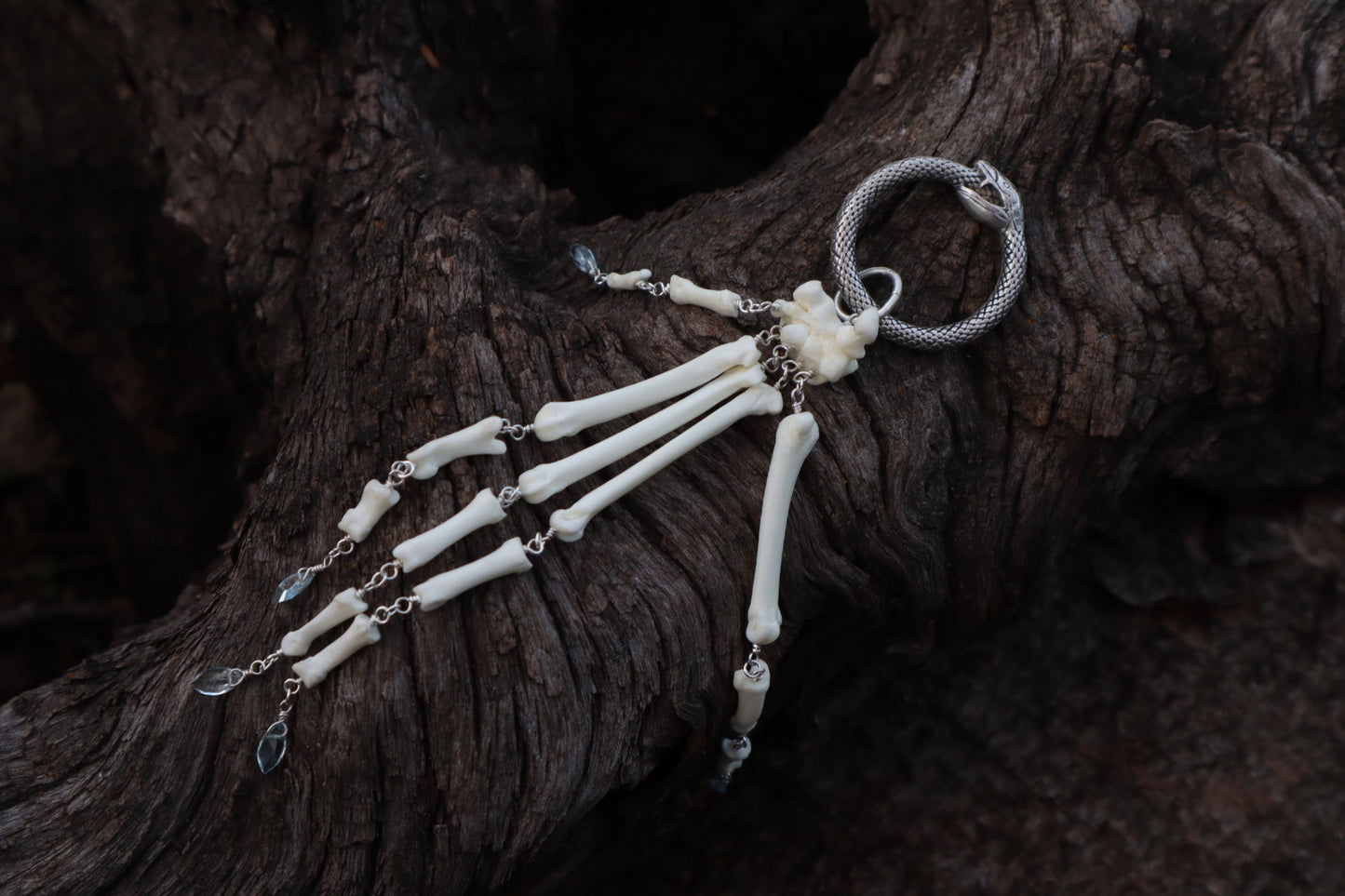 Reserved for Katie - Fluid Red Fox Paw Articulation with Blue Topaz “Claws”