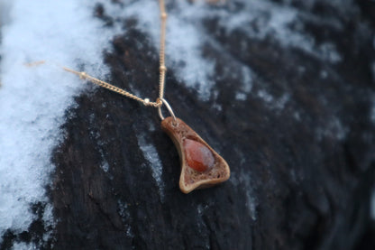 Reserved for Cal - 14k Gold Red Fox Tibia and Sunstone Necklaces