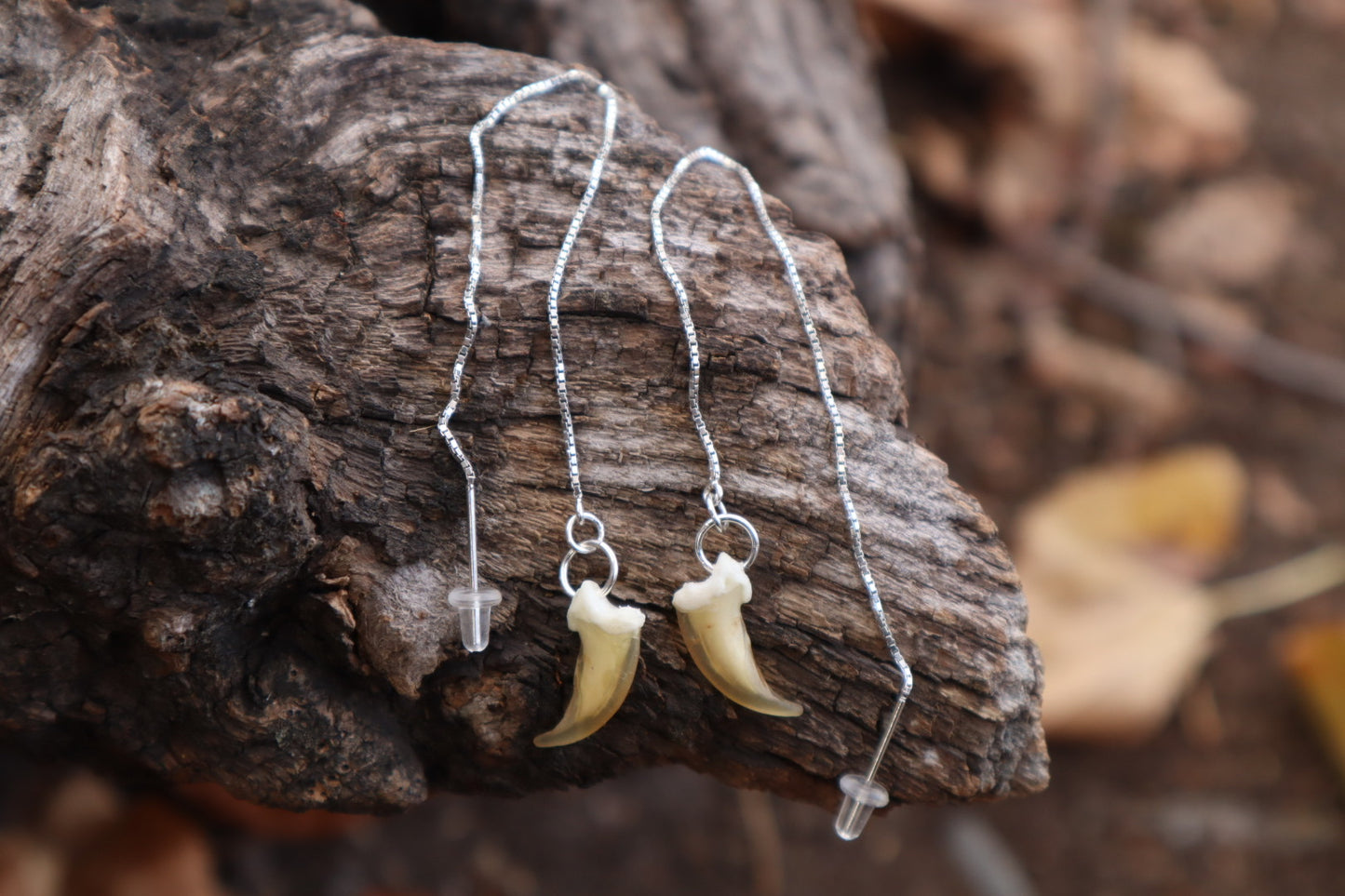 Red Fox Claw Earrings - .925 Silver