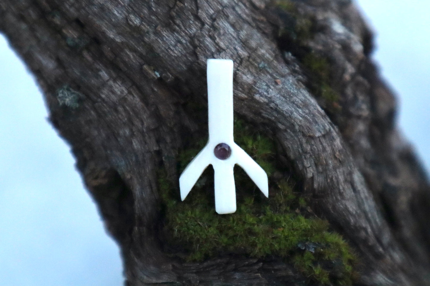 Algiz Wolf Bone Talisman