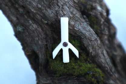 Algiz Wolf Bone Talisman