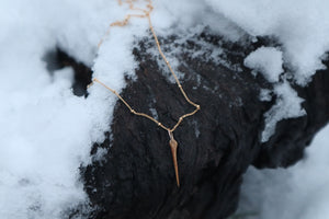 Reserved for Cal - 14k Gold Red Fox Tibia and Sunstone Necklaces