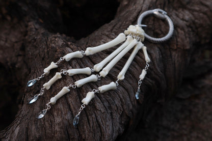 Reserved for Katie - Fluid Red Fox Paw Articulation with Blue Topaz “Claws”