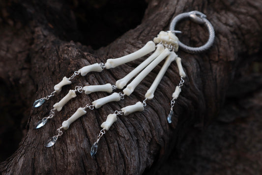 Reserved for Katie - Fluid Red Fox Paw Articulation with Blue Topaz “Claws”