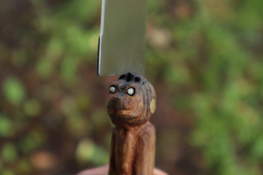 Reserved For Chloe - Black Bear Carved Kitchen Knife