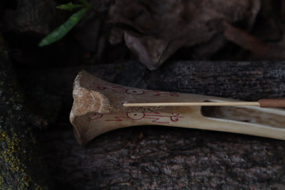 Reserved for Chelsea - Múspellzheimr German Shepherd Dog Tibia Incense Holder