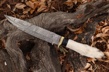 Reserved for Devyn - Damascus Gray Wolf Paw Knife with Flaming Sheath