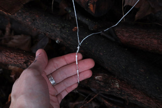 Fluid Articulated Coyote Tail Necklace - .925 Sterling Silver