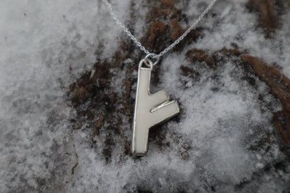 Fehu Wolf Bone and Silver Talisman