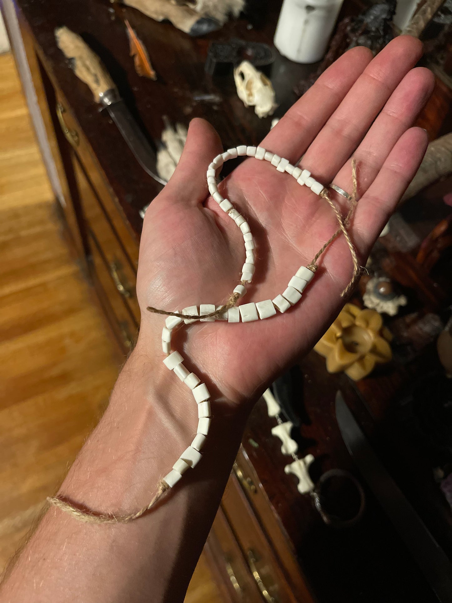 Reserved for Emily - Raccoon and Red Fox Bone Beads