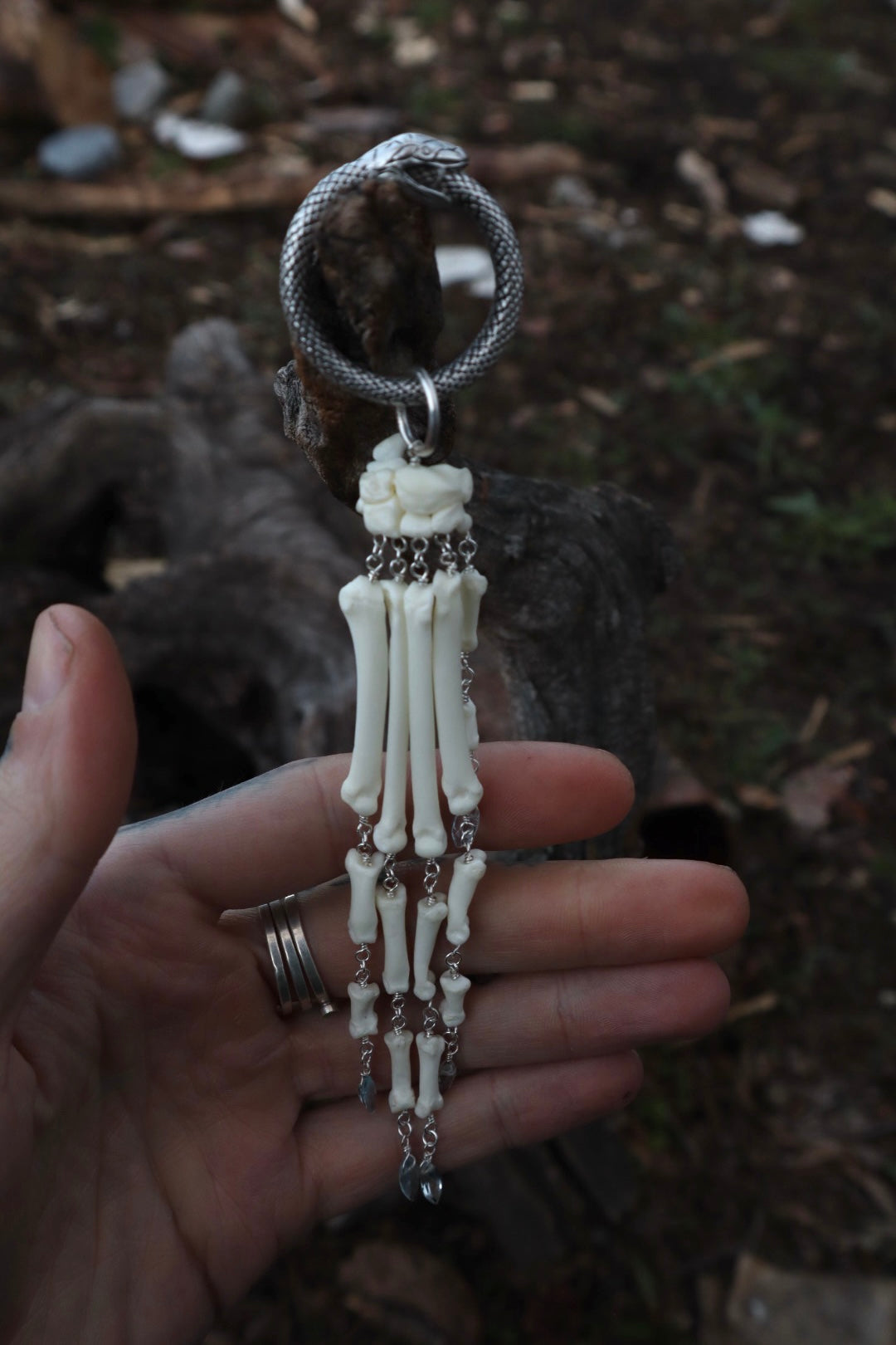 Reserved for Katie - Fluid Red Fox Paw Articulation with Blue Topaz “Claws”