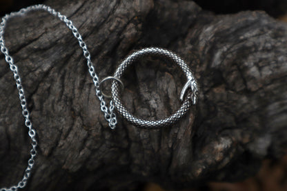 Whitetail Fawn Femur Pendulum with Ouroboros Ring