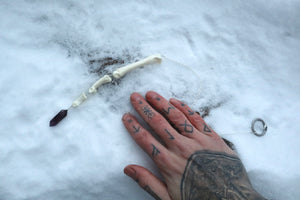 Mountain Lion Toe Pendulum with an Amethyst Point