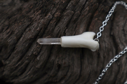 Reserved for Ashley - Two Domestic Cat Tibia Pendulum with Ouroboros Ring