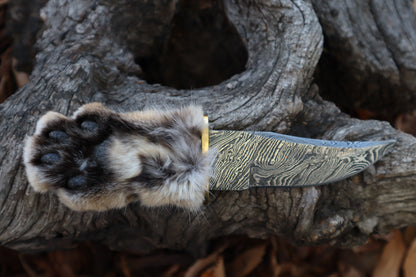 Reserved for Squirtle - Custom Leather Sheath for Bobcat Paw Knife