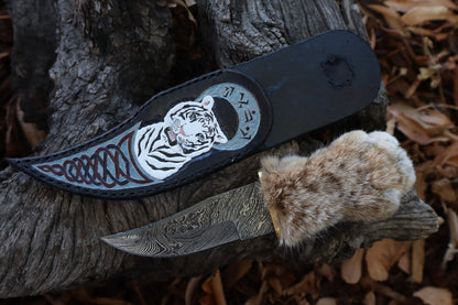 Reserved for Squirtle - Custom Leather Sheath for Bobcat Paw Knife