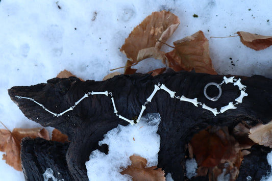 Fluid Red Fox Tail Articulation with Ouroboros Ring