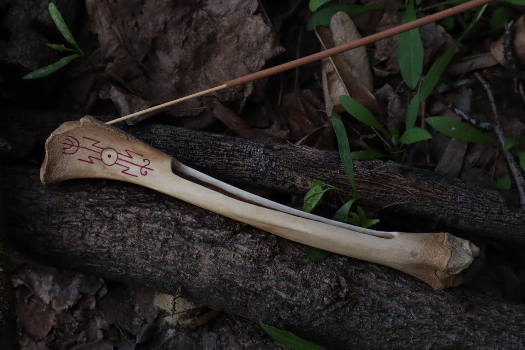 Reserved for Chelsea - Múspellzheimr German Shepherd Dog Tibia Incense Holder