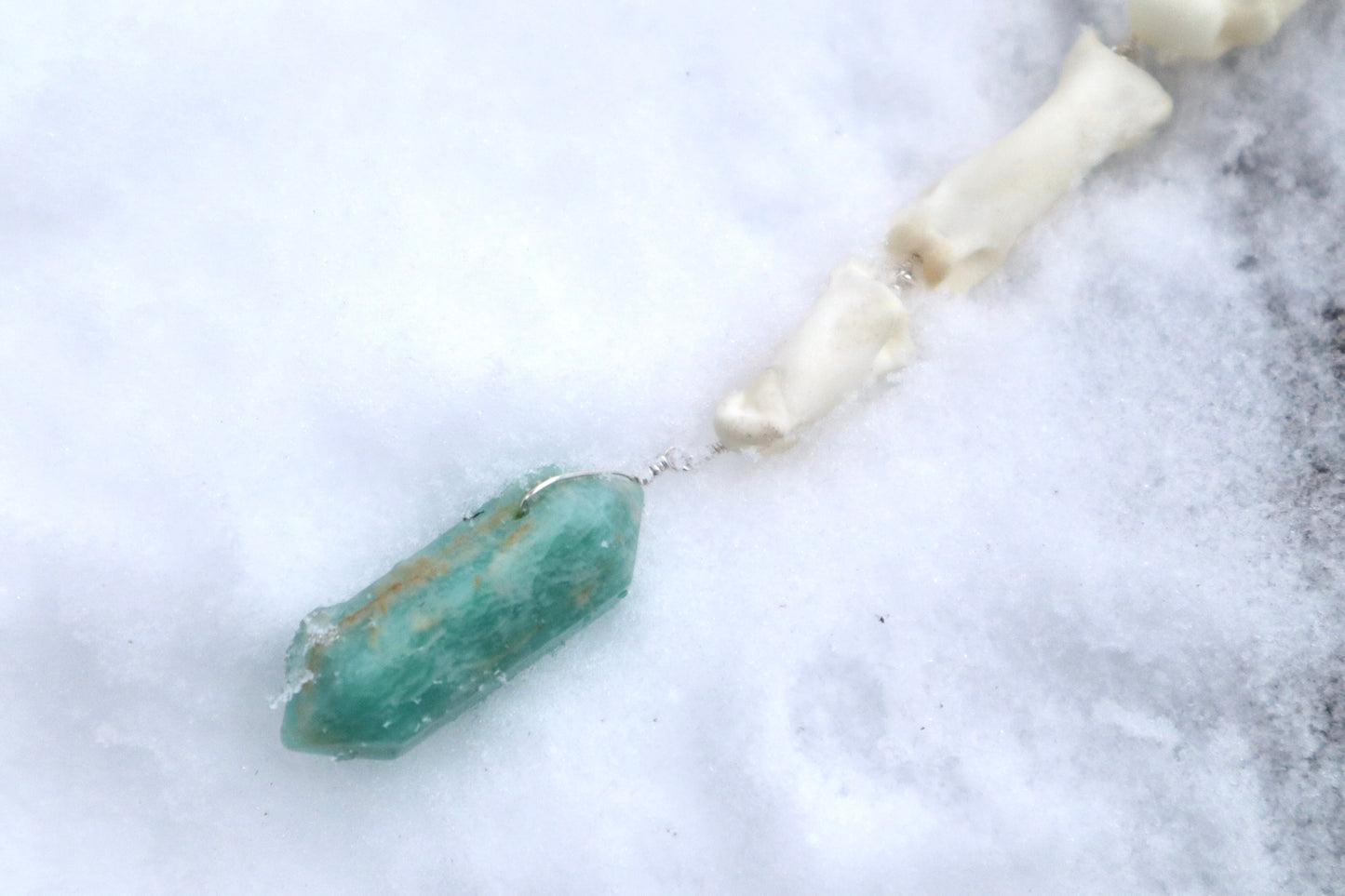 Mountain Lion Toe Pendulum with a Amazonite Point