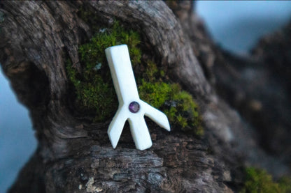 Algiz Wolf Bone Talisman