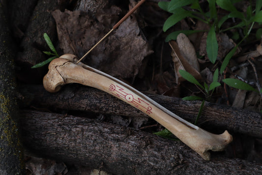 Reserved for Ganjre - Múspellzheimr German Shepherd Dog Femur Incense Holder