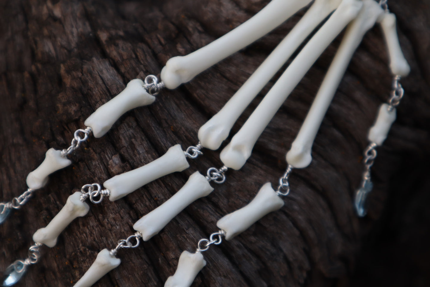 Reserved for Katie - Fluid Red Fox Paw Articulation with Blue Topaz “Claws”