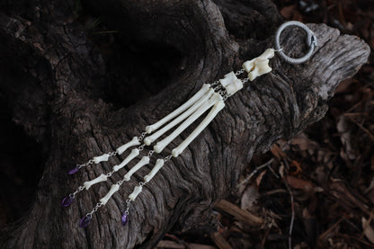 Reserved for Jeromy - Fluid Red Fox Paw Articulation with Amethyst “Claws”