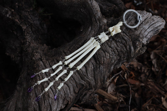 Reserved for Jeromy - Fluid Red Fox Paw Articulation with Amethyst “Claws”