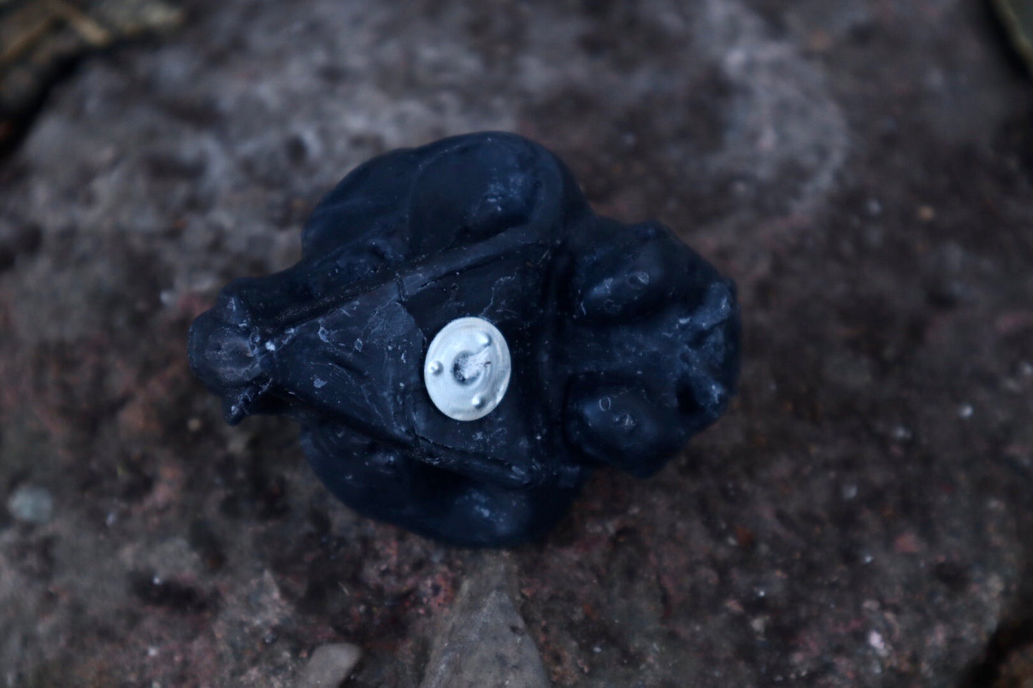 Cat Skull Candle - Black Beeswax