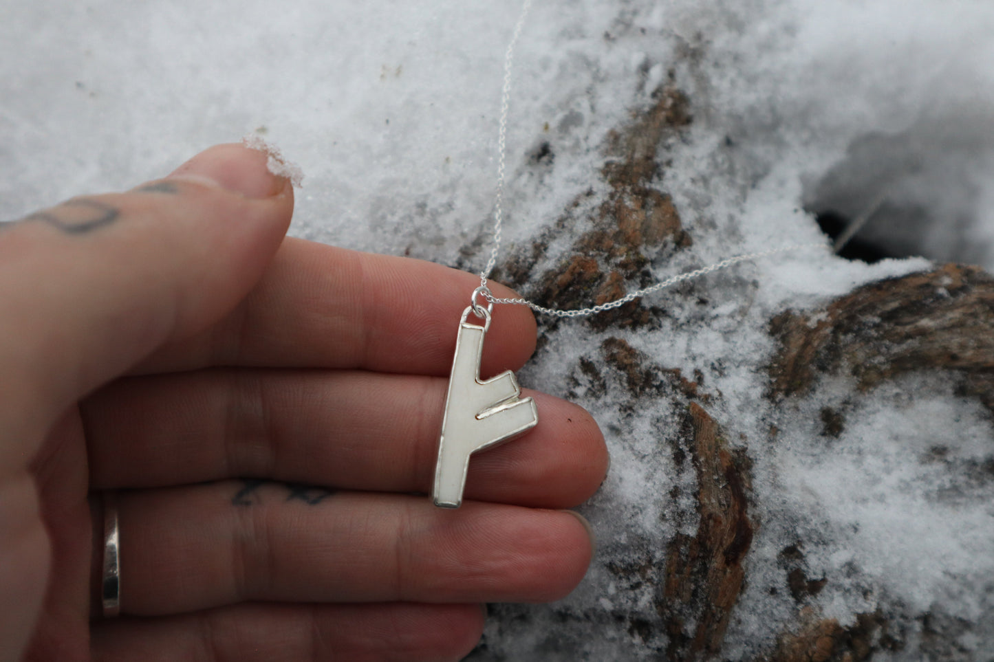 Reserved for Skye - Fehu Wolf Bone and Silver Talisman Pre-order