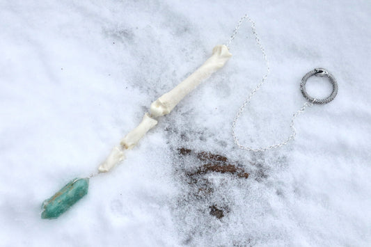 Mountain Lion Toe Pendulum with a Amazonite Point