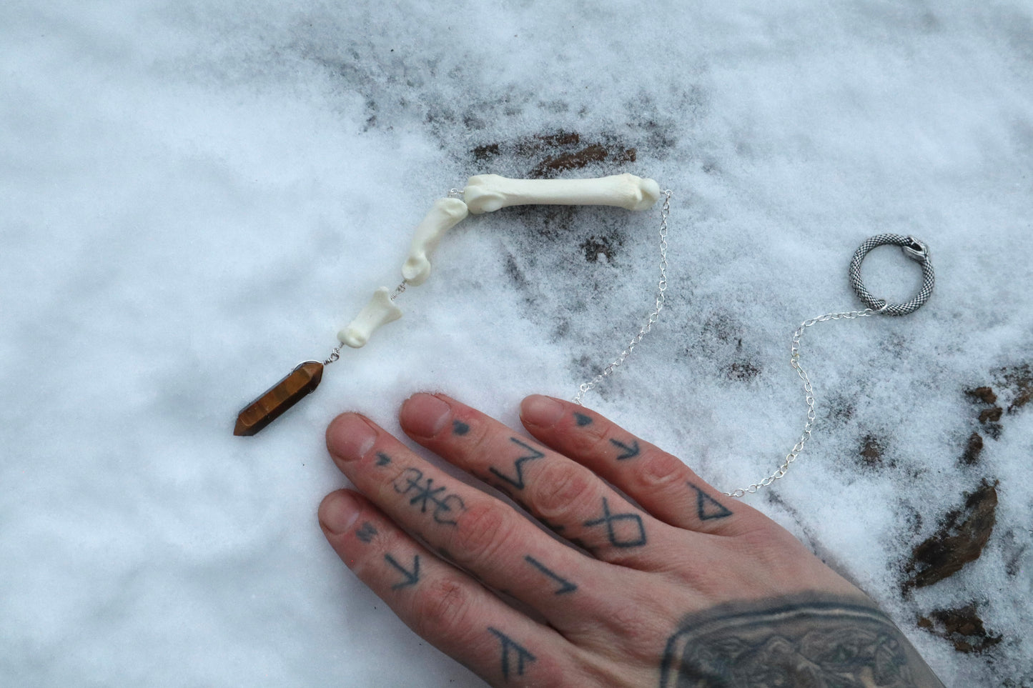 Mountain Lion Toe Pendulum with a Tigers Eye Point