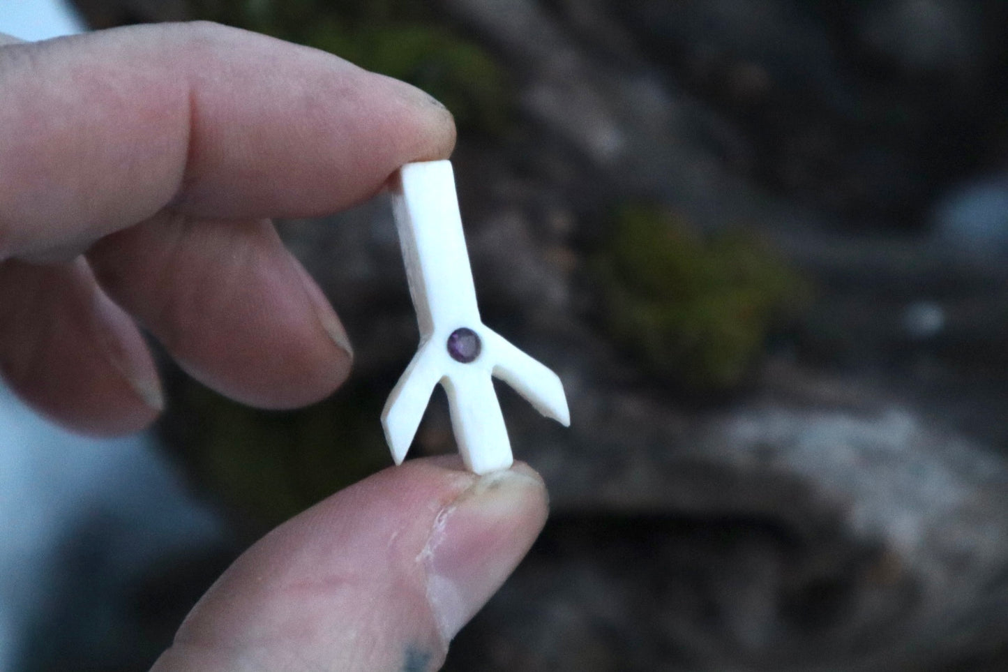 Algiz Wolf Bone Talisman