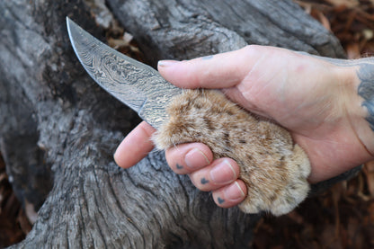 Reserved for Squirtle - Custom Leather Sheath for Bobcat Paw Knife