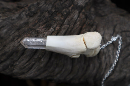 Whitetail Fawn Femur Pendulum with Ouroboros Ring