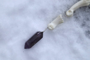 Mountain Lion Toe Pendulum with an Amethyst Point