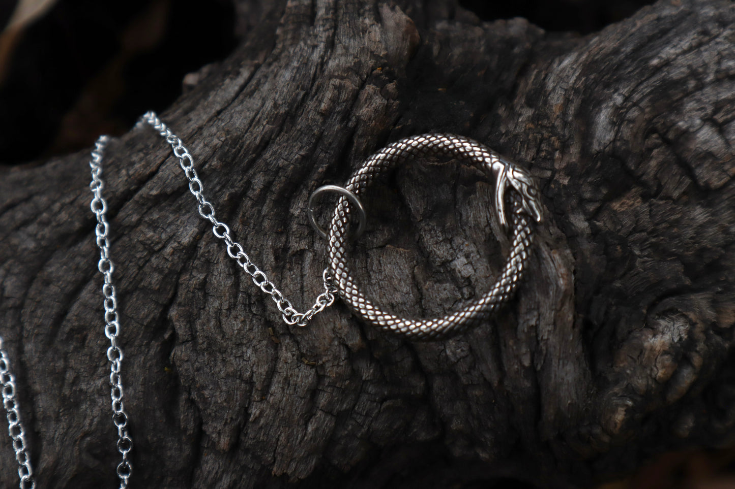 Whitetail Fawn Femur Pendulum with Ouroboros Ring